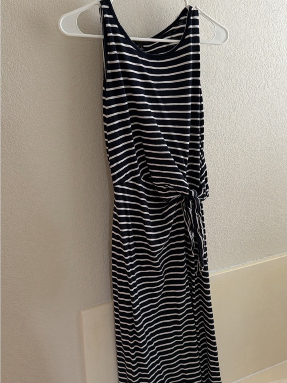Talbots Striped Knot-Detail Maxi Dress in Navy & White